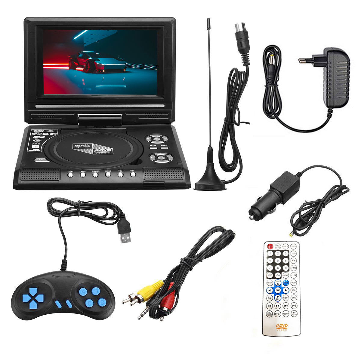 7.8 inch HD LCD Screen Portable DVD with TV Player Support SD MMC Card Game Function USB Port 7.8 inch HD LCD Screen Portable DVD with TV Player Support SD MMC Card Game Function USB Port